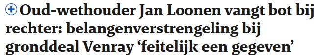 Belangenverstrengeling Loonen feitelijk gegeven