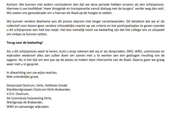 Stoppen proces overleg 2